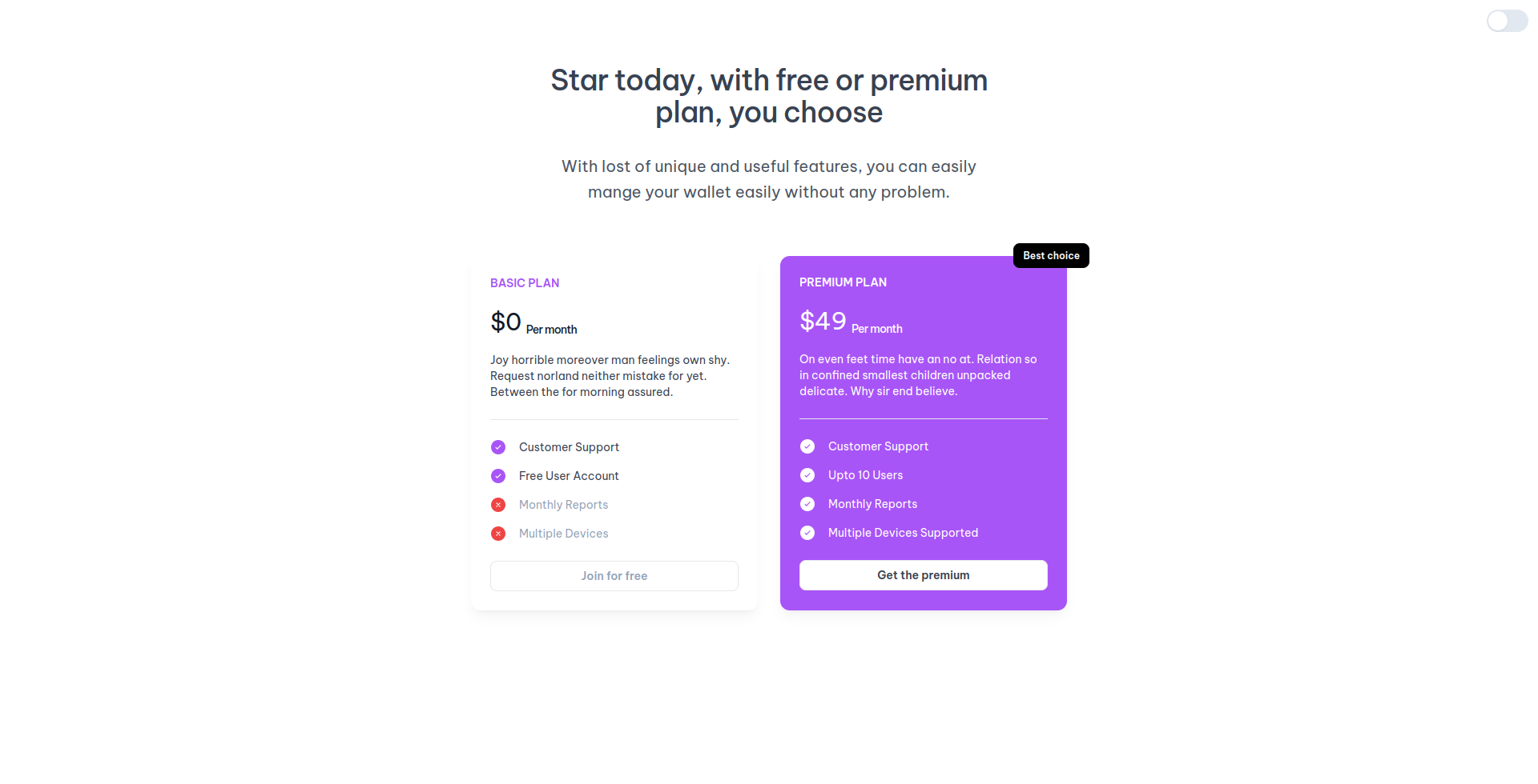 Techprice - Pricing Section Tailwind CSS 3 React Template